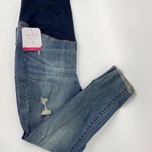 Isabel Maternity Distressed Crop Jeans, size 12